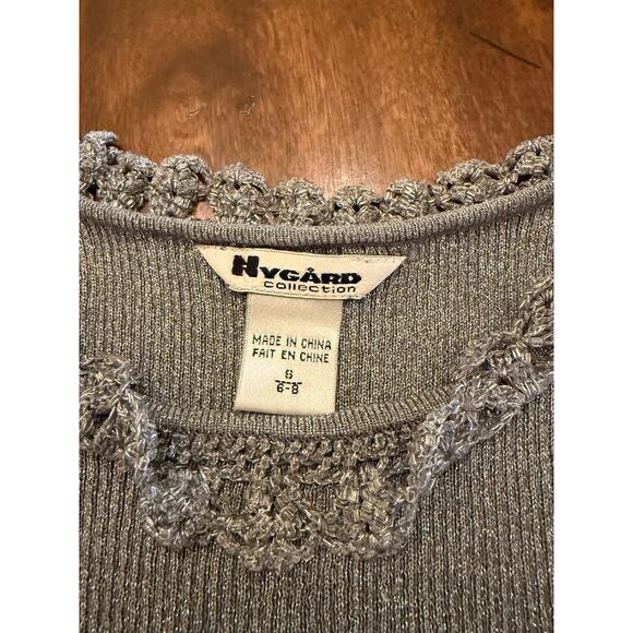 Nygard Collection Women’s Sleeveless Silver Metallic Silk Blend Blouse Small - Picture 5 of 7